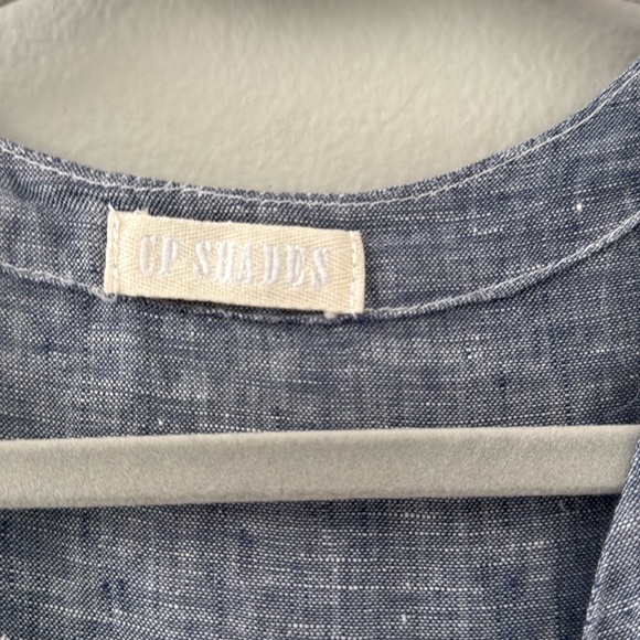 WOMENS CP SHADES BLUE CHAMBRAY LINEN AMANDA MAXI DRESS~POCKETS~  M - Picture 4 of 10